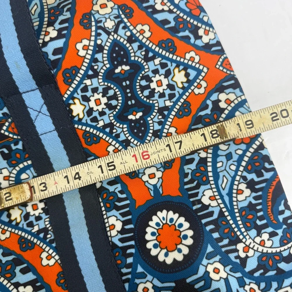 Vera Bradley Cooler Tote Bag Women Large Blue Orange Paisley Zip Top Pocket